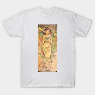 Aphonse Mucha Rose T-Shirt